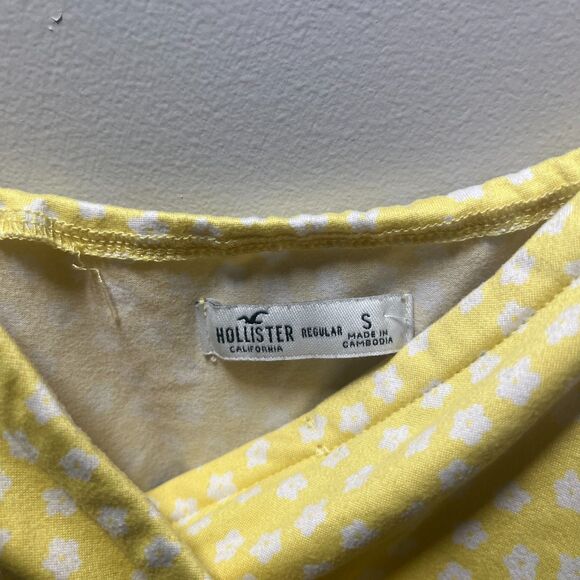 Hollister Women's Yellow White Polka Dot Tiered Cami Sundress Size S Regular - Picture 3 of 8